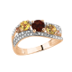 Кольцо из золочёного серебра AQUAMARINE А6509737А-п с фианитом, цитрином и гранатом