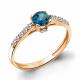 Кольцо из золочёного серебра AQUAMARINE А6516408А-п с фианитом и Лондон топазом