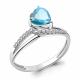 Серебряное кольцо AQUAMARINE А6519102А с топазом и фианитом