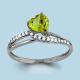 Серебряное кольцо AQUAMARINE А6519107А с фианитом и хризолитом