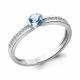Серебряное кольцо AQUAMARINE А6519205А с топазом и фианитом
