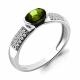 Серебряное кольцо AQUAMARINE А6519407А с фианитом и хризолитом