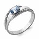 Серебряное кольцо AQUAMARINE А6522505 с топазом и фианитом