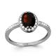 Серебряное кольцо AQUAMARINE А6523203А с фианитом и гранатом