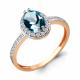 Кольцо из золочёного серебра AQUAMARINE А6523208А-п с фианитом и Лондон топазом