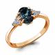 Кольцо из золочёного серебра AQUAMARINE А6523508А-п с фианитом и Лондон топазом