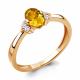 Кольцо из золочёного серебра AQUAMARINE А6523606-п с фианитом и цитрином