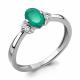 Серебряное кольцо AQUAMARINE А6523609А с фианитом и агатом