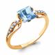 Кольцо из золочёного серебра AQUAMARINE А6524105А-п с топазом и фианитом