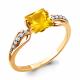Кольцо из золочёного серебра AQUAMARINE А6524106А-п с фианитом и цитрином
