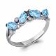 Серебряное кольцо AQUAMARINE А6525505 с топазом и фианитом