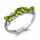 Серебряное кольцо AQUAMARINE А6525507 с фианитом и хризолитом