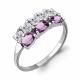 Серебряное кольцо AQUAMARINE А6535504 с фианитом и аметистом