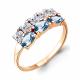 Кольцо из золочёного серебра AQUAMARINE А6535505А-п с топазом и фианитом