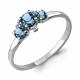 Серебряное кольцо AQUAMARINE А6535608А с фианитом и Лондон топазом
