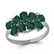 Серебряное кольцо AQUAMARINE А6536309 с фианитом и агатом