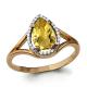 Кольцо из золочёного серебра AQUAMARINE А6539106А-п с фианитом и цитрином
