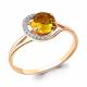 Кольцо из золочёного серебра AQUAMARINE А6539606А-п с фианитом и цитрином