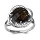 Серебряное кольцо AQUAMARINE А6546101А с фианитом и кварцем