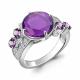 Серебряное кольцо AQUAMARINE А6548529А с фианитом и аметистом