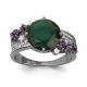 Серебряное кольцо AQUAMARINE А6548599А с фианитом, аметистом и турмалином