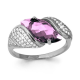 Серебряное кольцо AQUAMARINE А6548604А с фианитом и аметистом