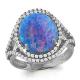 Серебряное кольцо AQUAMARINE А6549097А с фианитом и опалом