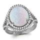 Серебряное кольцо AQUAMARINE А6549098А с фианитом и опалом