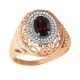 Кольцо из золочёного серебра AQUAMARINE А6550003А-п с фианитом и гранатом