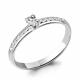 Серебряное кольцо AQUAMARINE А65502А с фианитом