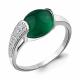 Серебряное кольцо AQUAMARINE А6551509А с фианитом и агатом