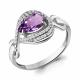 Серебряное кольцо AQUAMARINE А6552404А с фианитом и аметистом