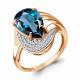 Кольцо из золочёного серебра AQUAMARINE А6553393А-пк с фианитом и Лондон топазом
