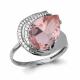 Серебряное кольцо AQUAMARINE А6553490А с фианитом и морганитом