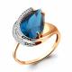 Кольцо из золочёного серебра AQUAMARINE А6553493А-п с фианитом и Лондон топазом