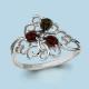 Серебряное кольцо AQUAMARINE А6555636 с гранатом и раухтопазом