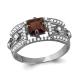 Серебряное кольцо AQUAMARINE А6557103А с фианитом и гранатом