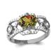 Серебряное кольцо AQUAMARINE А6557219А с фианитом и султанитом