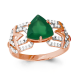 Кольцо из золочёного серебра AQUAMARINE А6557709А-п с фианитом и агатом
