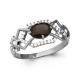 Серебряное кольцо AQUAMARINE А6558201А с фианитом и раухтопазом