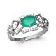 Серебряное кольцо AQUAMARINE А6558209А с фианитом и агатом