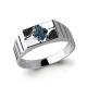 Серебряное кольцо AQUAMARINE А6561908Ч с Лондон топазом и ювелирным кристаллом