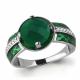 Серебряное кольцо AQUAMARINE А6565109А с фианитом и агатом