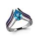 Серебряное кольцо AQUAMARINE А6565305 с топазом и эмалью