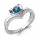 Серебряное кольцо AQUAMARINE А6567408А с фианитом и Лондон топазом