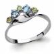 Серебряное кольцо AQUAMARINE А6568331 с топазом и хризолитом