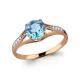 Кольцо из золочёного серебра AQUAMARINE А6570502А-п с топазом и фианитом