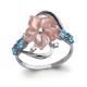 Серебряное кольцо AQUAMARINE А6570805В с топазом, фианитом и перламутром
