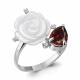 Серебряное кольцо AQUAMARINE А6570903А с фианитом, гранатом и перламутром