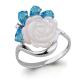 Серебряное кольцо AQUAMARINE А6571205 с топазом, фианитом и перламутром